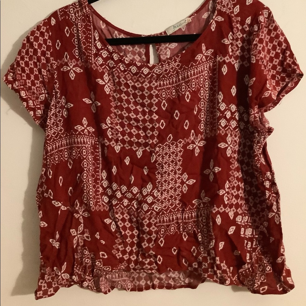 Bandana Pattern Key Hole Top